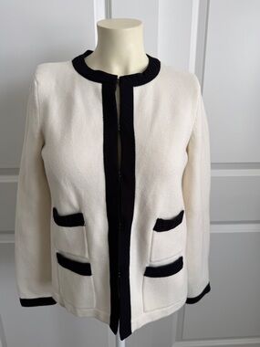TALBOTS GROSGRAIN-TRIM JACKET Size P